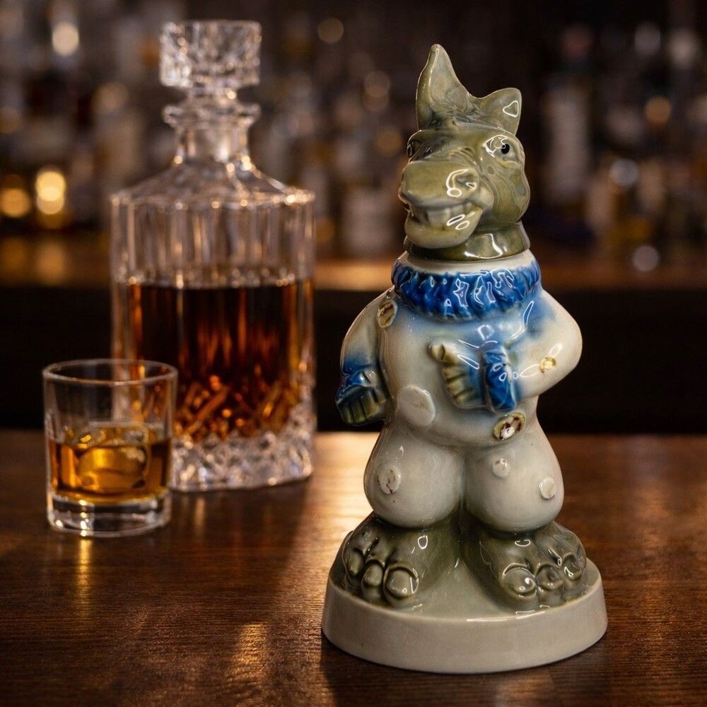 Vtg 1968 Jim Beam Political Democrat Donkey Clown Decanter EMPTY